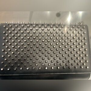 Christian Louboutin Paloma embellished leather clutch